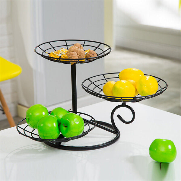 3 Tier Metal Fruit Vegetable Basket Bowl Holder Stand Storage Kitchen Decorative