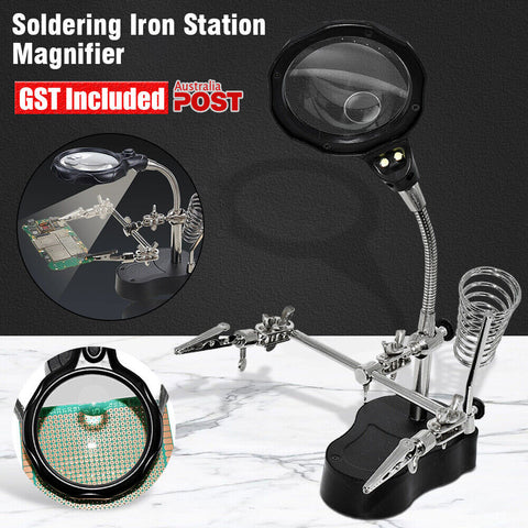 Soldering Iron Station Solder Stand Holder Magnifier Third Hand Helping Tool Kit