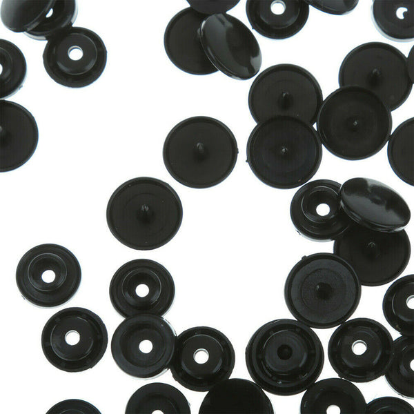 100 Set Size 20 T5 Plastic Resin Press Studs Snap Fasteners Poppers BLACK /WHITE