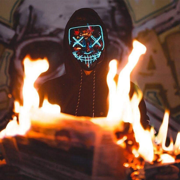 Halloween Masks LED Mask Light Up Purge Glowing Light Costume Cosplay Party