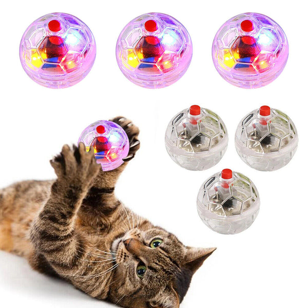 3pcs Led Small Flash Ball Pet Toy Paranormal Equipment Cat Motion Light Up Gift