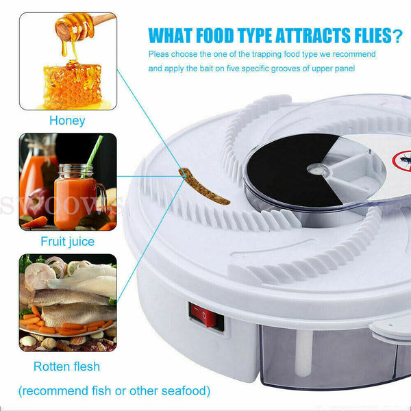 Fly Trap Electric Trapping Food Bug Cage Insect Killer USB Safe Catcher Reusable