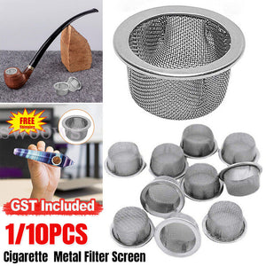 15PCS Cigarette Tobacco Smoking Pipe Metal Filter Screen Steel Mesh Concave Bowl