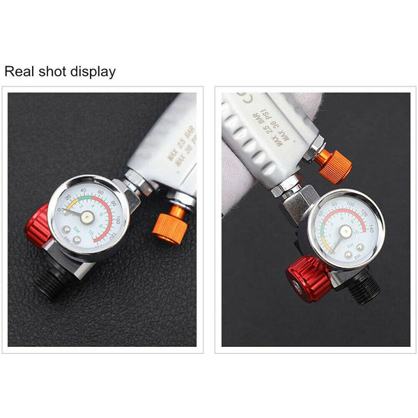 1/4" Adjustable Air Regulator Bar Pressure Gauge Paint for Spray Sprayer Gun