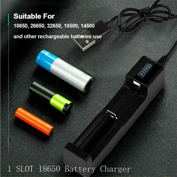 5/10x 1 slot Battery USB Charger for Rechargeable Batteries Li-ion 18650 26650