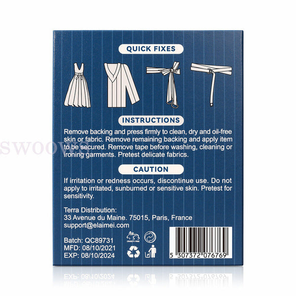 80pcs Double Sided Tape for Clothes Body Fashion Skin Clear Tape Dress Strips