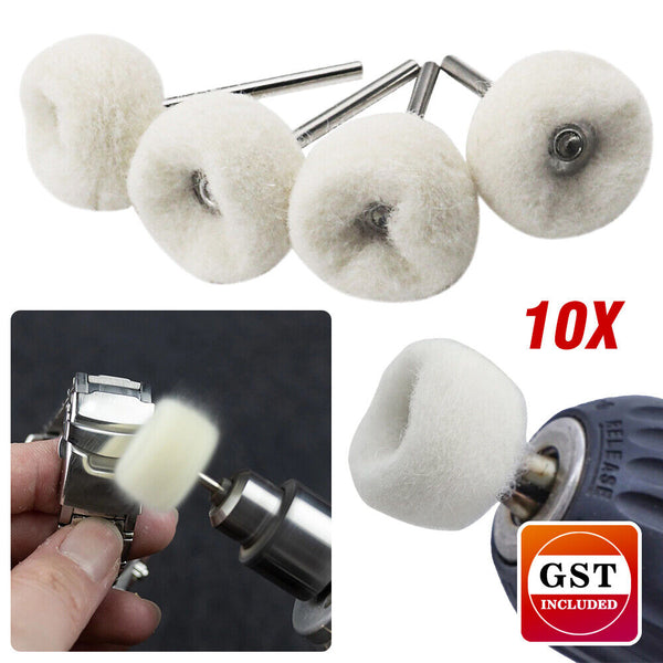 10pc Cotton Wheel Polishing Buff Buffing Brush  Polish Rotary Drill Bit AU