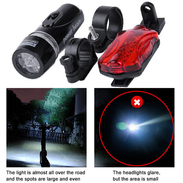 2x Front Rear Bike Light LED Bicycle Tail Lights Waterproof Flashlight Headlight