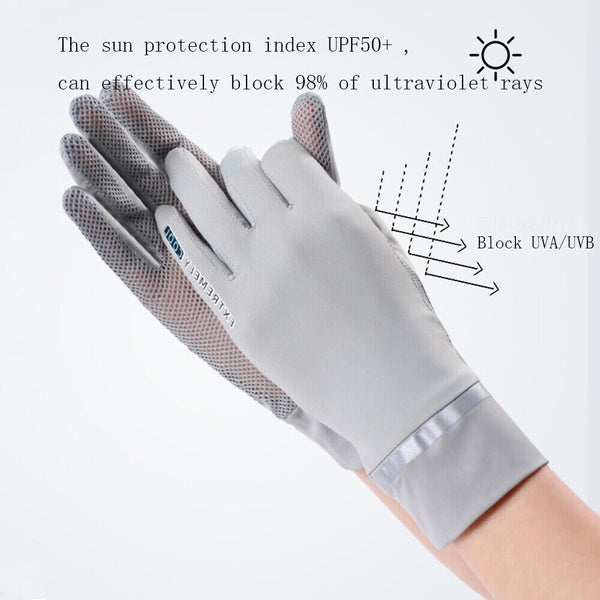 UV Sun Protection Cooling Ice Silk Thin Anti-UV Gloves Breathable Touch Screen