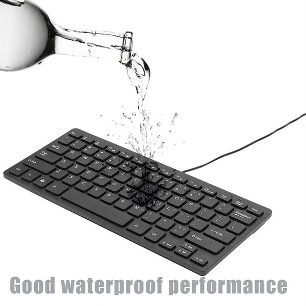 Super Slim Mini Wired Keyboard K1000 USB Multimedia Waterproof Keypad Universal