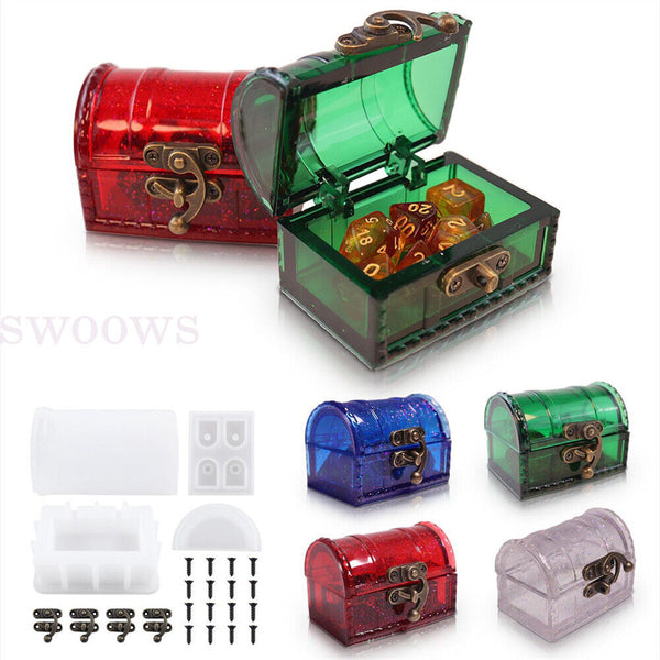 DIY Jewelry Storage Box Epoxy Resin Mold Dice Storage Box Silicone Mold