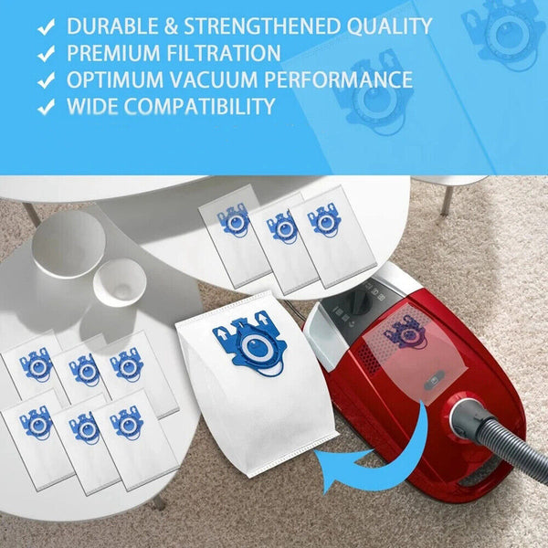 1-12x Vacuum Cleaner Bags For Miele 3D GN COMPLETE C2 C3 S2 S5 S8 S5211 Models