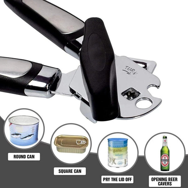 1-3x Can & Bottle Opener Classic Stainless Steel Manual Heavy Duty Can Opener