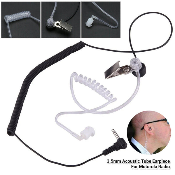 UP 5PCS 3.5mm Transparent Covert Acoustic Tube Earpiece For Motorola Radio