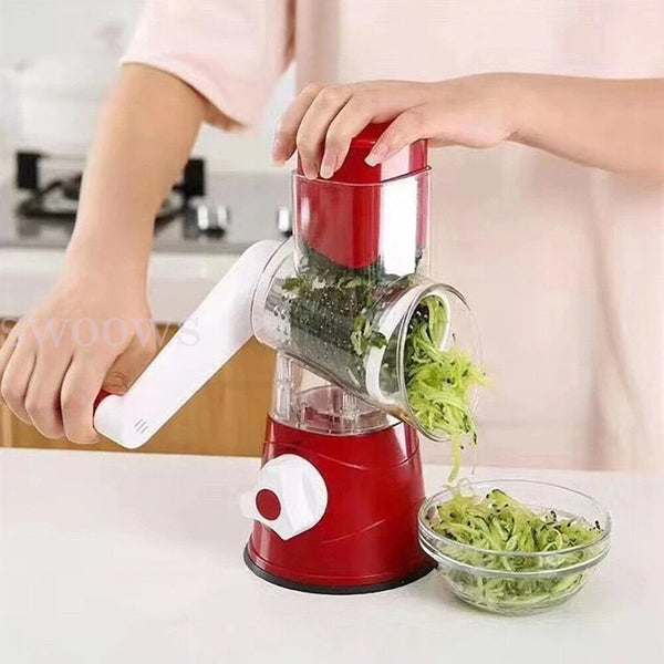 Kitchen Vegetable Fruit Slicer Cutter Shredder Food Manual Rotary Grater Chopper