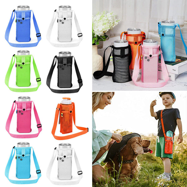 Water Bottle Holder Water Bottle Carrier with Adjustable Shoulder Strap Bag