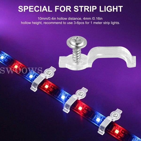 50/100 Mounting Brackets Clip One-Side Fixing Clips For 5050 LED Strip Light-Bar