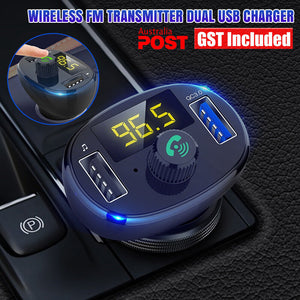 Bluetooth 5.0 Radio Car Kit Wireless FM Transmitter Dual USB Charger MP3 Player