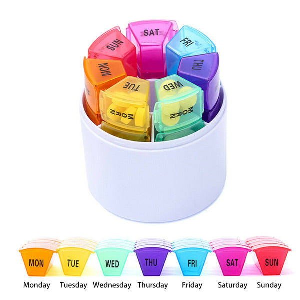 Pill Box 7-day Large organiser Tablet Container Case Medicine Storage Dispenser