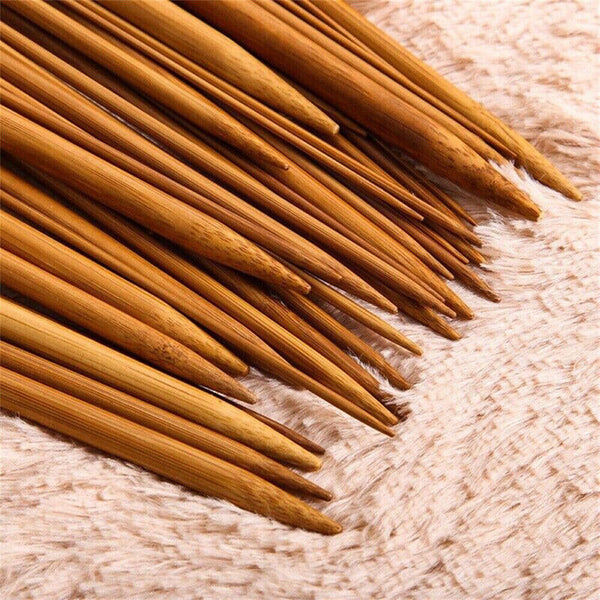 22pcs 25cm Bamboo Knitting Needles Set in Knitting Needle 11Sizes For Crochet AU