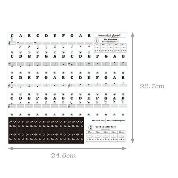 88/61/54/49 Key removable Laminated stickers For Music Keyboard Piano Stickers