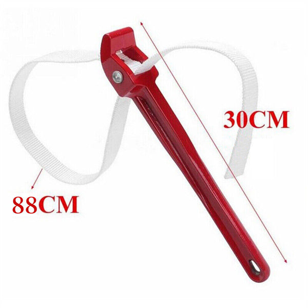 Oil Filter Handle Belt Strap Spanner Wrench Tool Aluminum Strap Wrench Nylon 12"