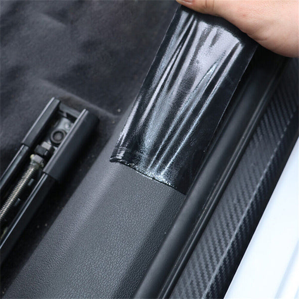 Car Door Sill Protector Edge Sticker Carbon Fiber Rubber DIY Bumper Guard Strip