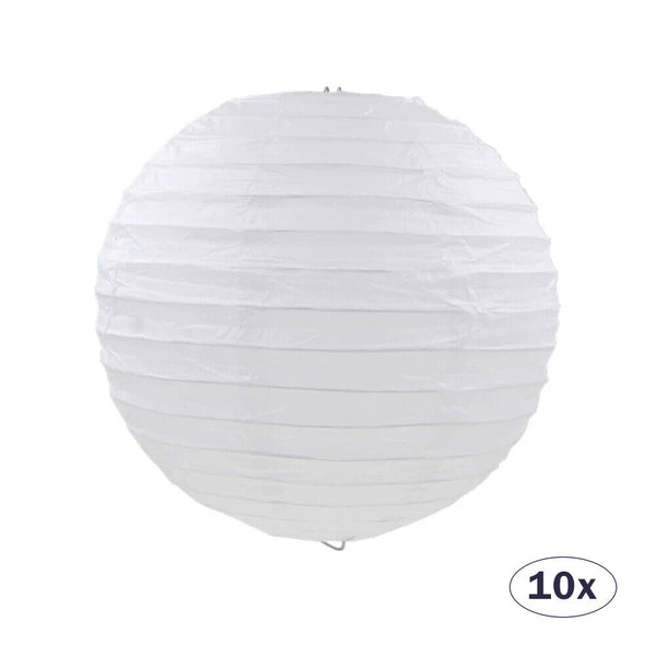 10pcs 10/20/30cm Large White Paper Lantern lanterns Party Wedding Banquet Dec