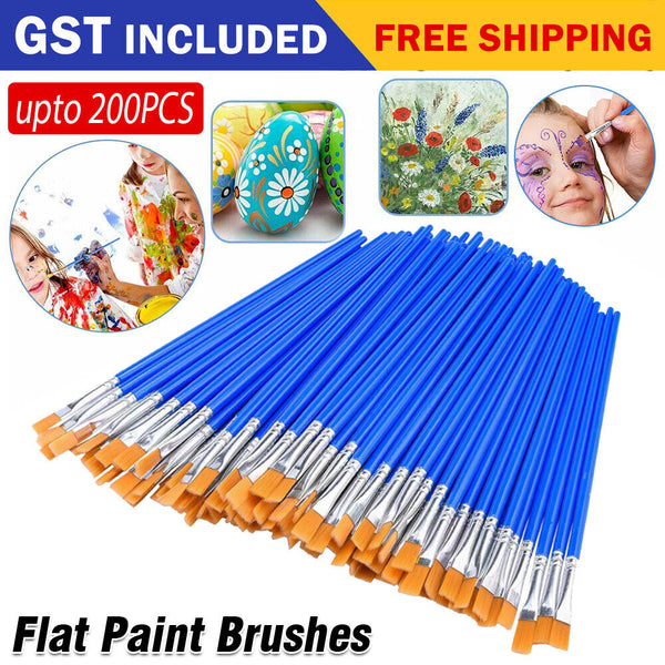 50-200pcs Flat Paint Brushes Small Brush Bulk for Detail Painting Craft Art Gift