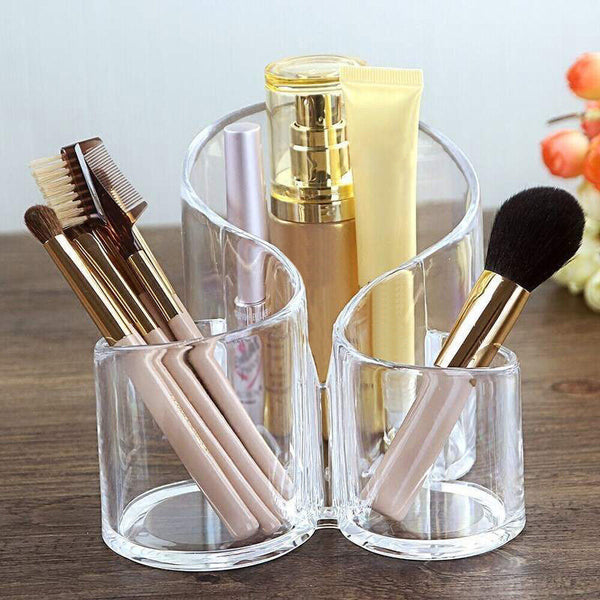 Clear Acrylic Makeup Brush Holder Organizer Cosmetic Storage Container Case AU