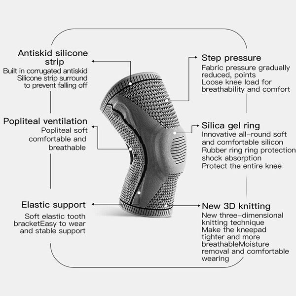Knee Brace Knee Compression Sleeve Professional Sports Silicone Knee Support