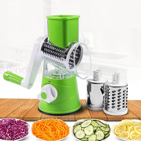 Kitchen Vegetable Fruit Slicer Cutter Shredder Food Manual Rotary Grater Chopper