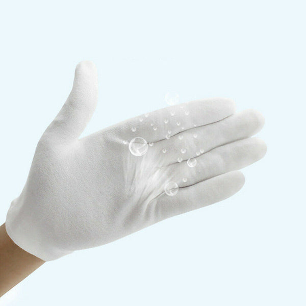 6 Pairs Hands Soft Cotton Costume Jewellery White Gloves Work Protector Handling