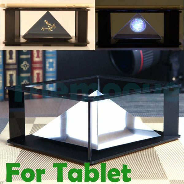 Cool 3D Holographic Hologram Display Pyramid Projector Video For Tablet Ipad