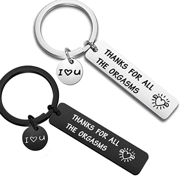 THANKS FOR ALL THE ORGASMS FUNNY FRIENDS COUPLE GIFT KEY RING KEYCHAIN KEYRING