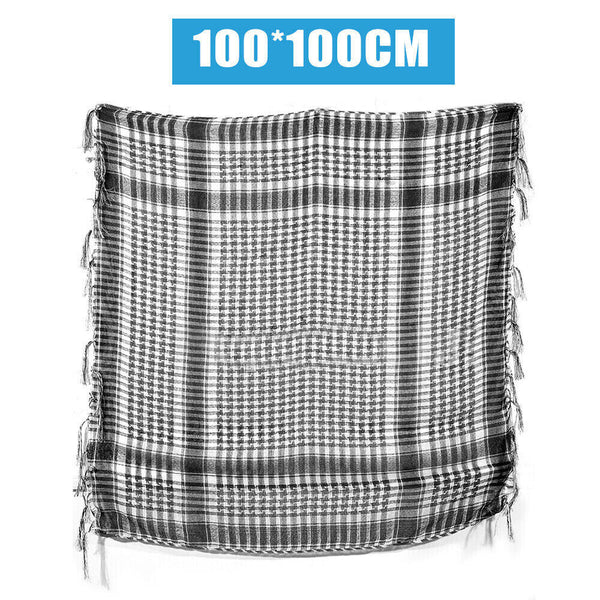 Neck Scarf Tactical Scarves Unisex Shawl Military Check Wrap Black White Grid