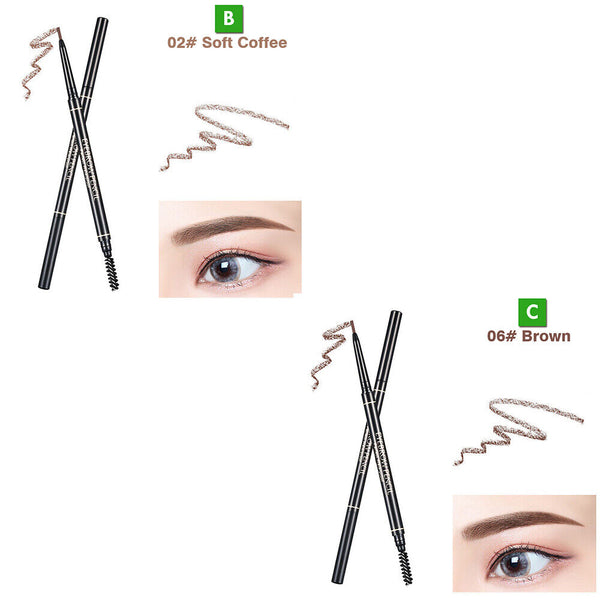 Slim Eyebrow Pencil Waterproof Eye Brow Eyeliner Pen With Brush Makeup Cosmetic