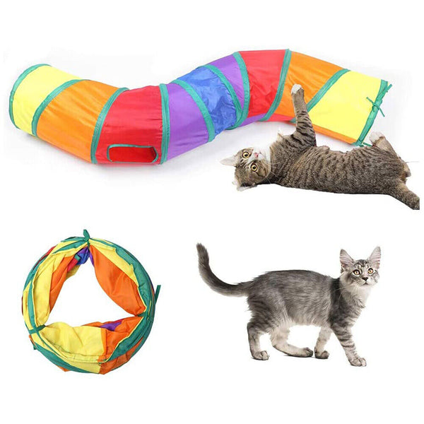 Kitten Cat Toy Pet Tunnel UP Play Foldable Exercise S-shape Tube Hole Rabbit Dog