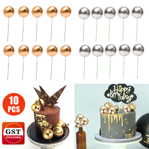 10/20 Golden Ball Cake Topper Birthday Party Cupcake Topper for Cake Decoration