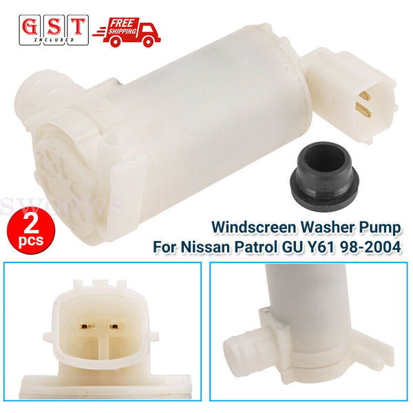 Pair Windscreen Washer Pump For Nissan Patrol GU Y61 1998-2004 Motor 28920-3Z000