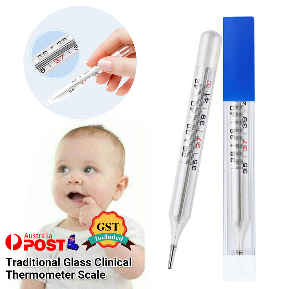 1x Adult Kids Thermometer Scale Traditional Glass Clinical Accuracy Mercury Free