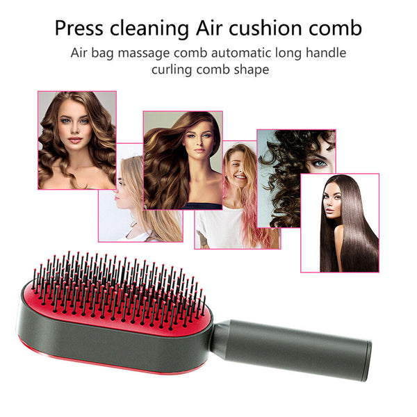 New Hair Brush Self-cleaning Air Cushion Comb Comfortable for Salon Hairdress AU