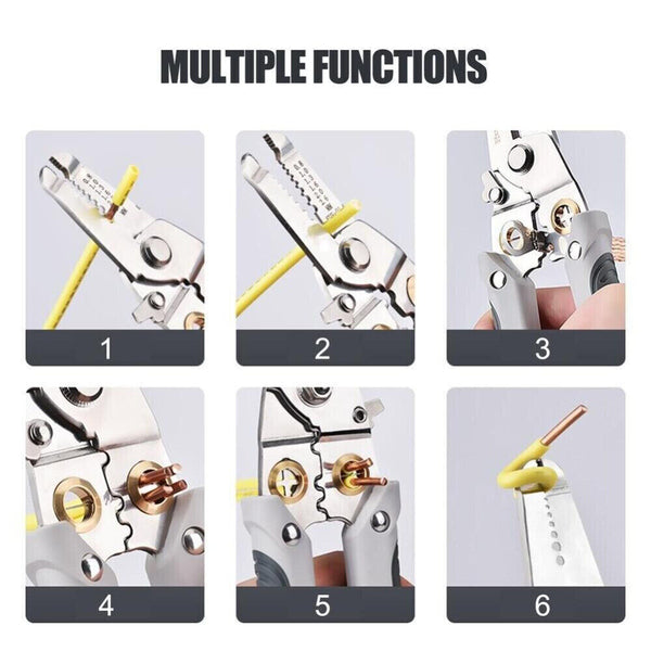 Wire Stripper Pliers Multifunctional Electric Cable Stripper Crimper Cutter Tool