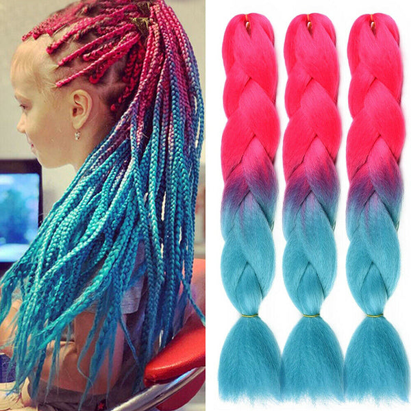 Women Coloured Jumbo Braiding Hair Extensions Braids Twist Hight Temperature