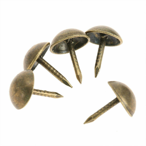 100/200x Upholstery Nails Furniture Hardware Studs/Tacks/Pin 10/13mm Worn Bronze