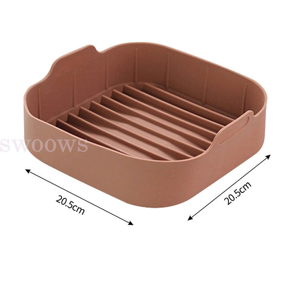 Reusable Air Fryer Accessories Basket Silicone Pot Baking Tray Mat Oven Nonstick