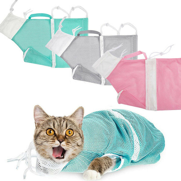 Cat Supplies Washing Bags for Pet Bathing Nail Trimm Mesh Cat Grooming Bath Bag