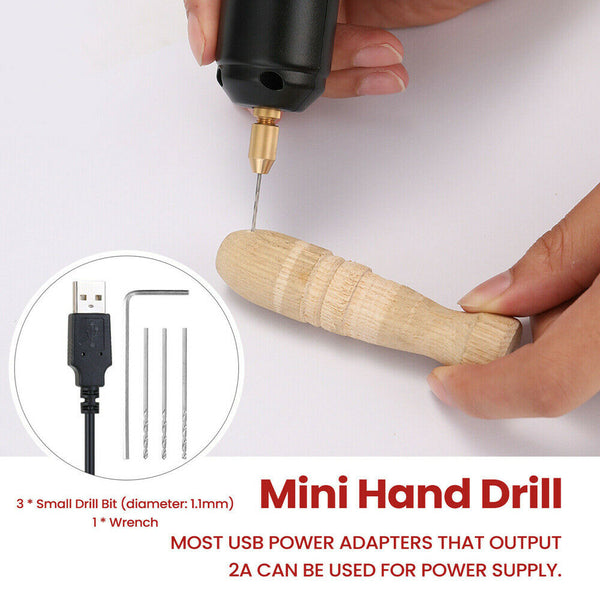 5V Power Mini Electric Drill USB Puncher Small Grinding Tool for Jewelry Pearl