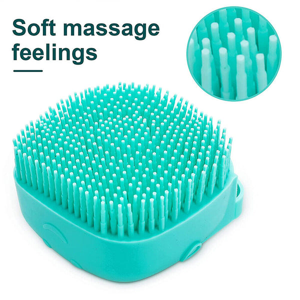 Pet Massage Bath Brush For Dog Cat Shampoo Dispenser Silicone Scrubber Wash Tool