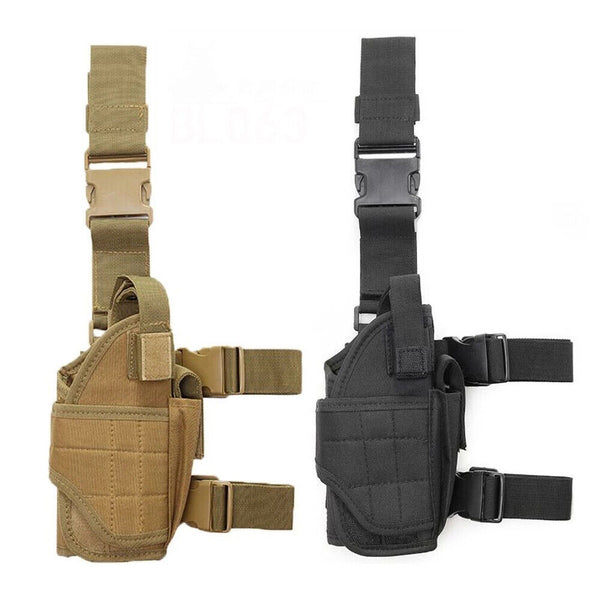1/2PCS Tactical Thigh Holster Gun Leg Hunt Military Sports Pistol Pouch Puttee
